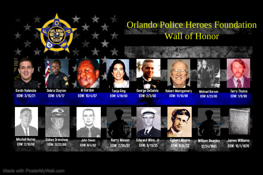 Orlando Police Heroes Foundation Wall of Honor, remembering fallen Orlando Police officers